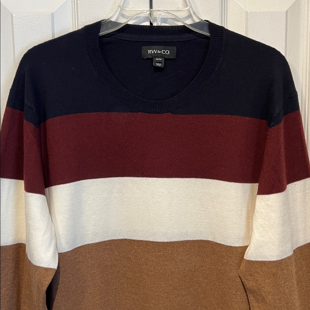 RW & CO‎ Men’s Striped Crewneck Sweater Size XL - Picture 3 of 10